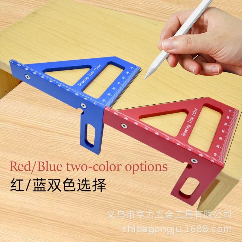 Multi-Function Triangle Square Woodworking Large High-Precision Renovation Thickened Right Angle Square Stainless Steel Aluminum Alloy 45° Angle Square