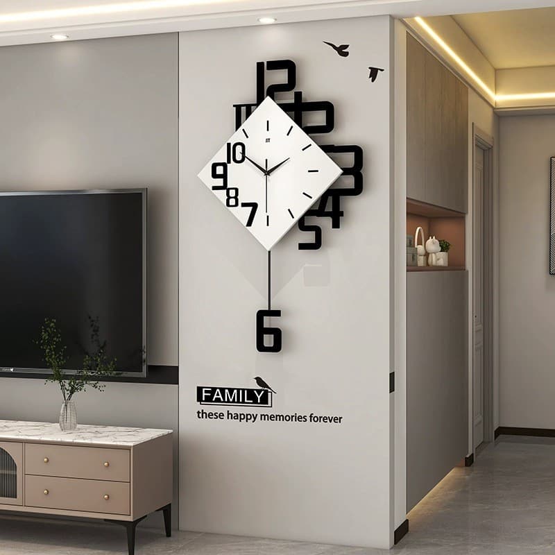 Fashionable Unique Digital Wall Clock Wooden Creative Decorative Clock For Living Room European Style
