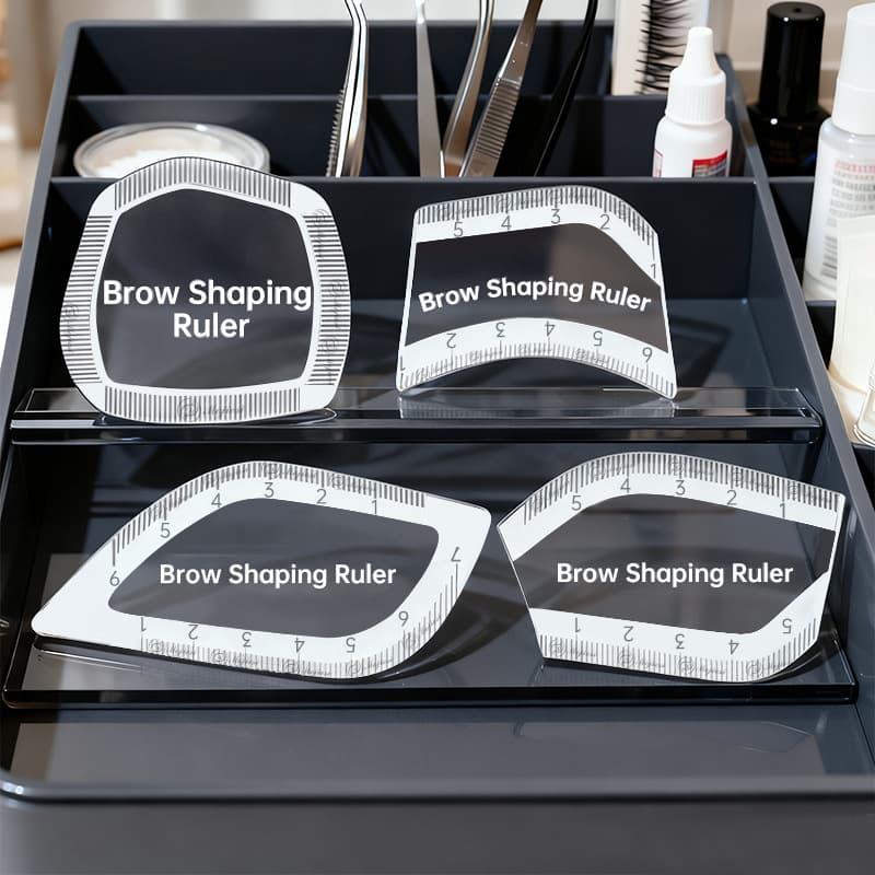 Cross-border popular tattoo leaf eyebrow thrush to assist in designing eyebrow shapes, eyebrow calipers, three-point positioning scale eyebrow ruler