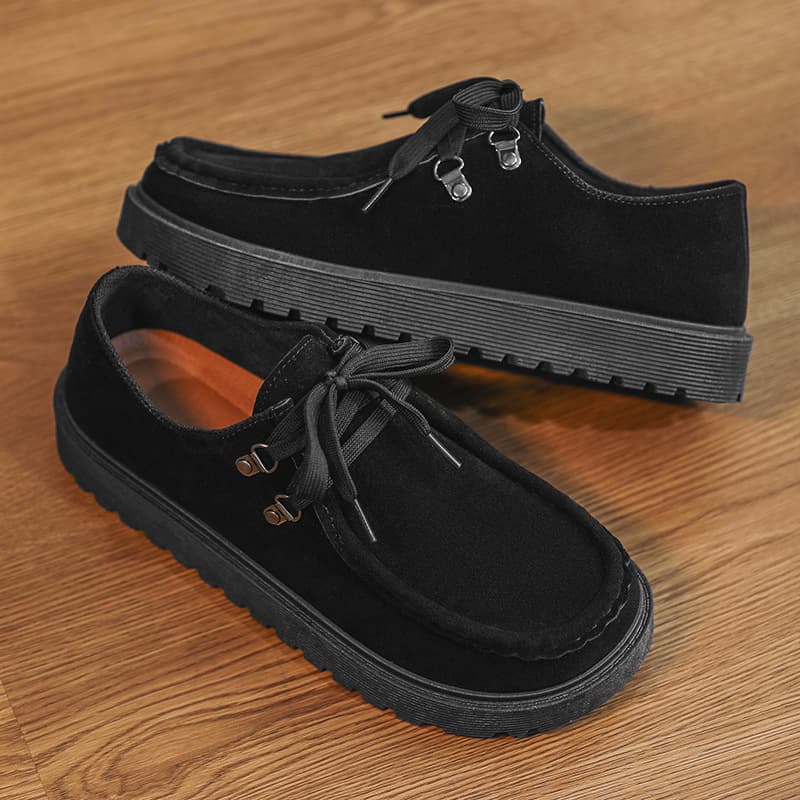 Kangaroo Shoes Men's Classic Japanese Work Shoes Retro Casual Leather Shoes Lace-up Derby Style Outdoor Hiking