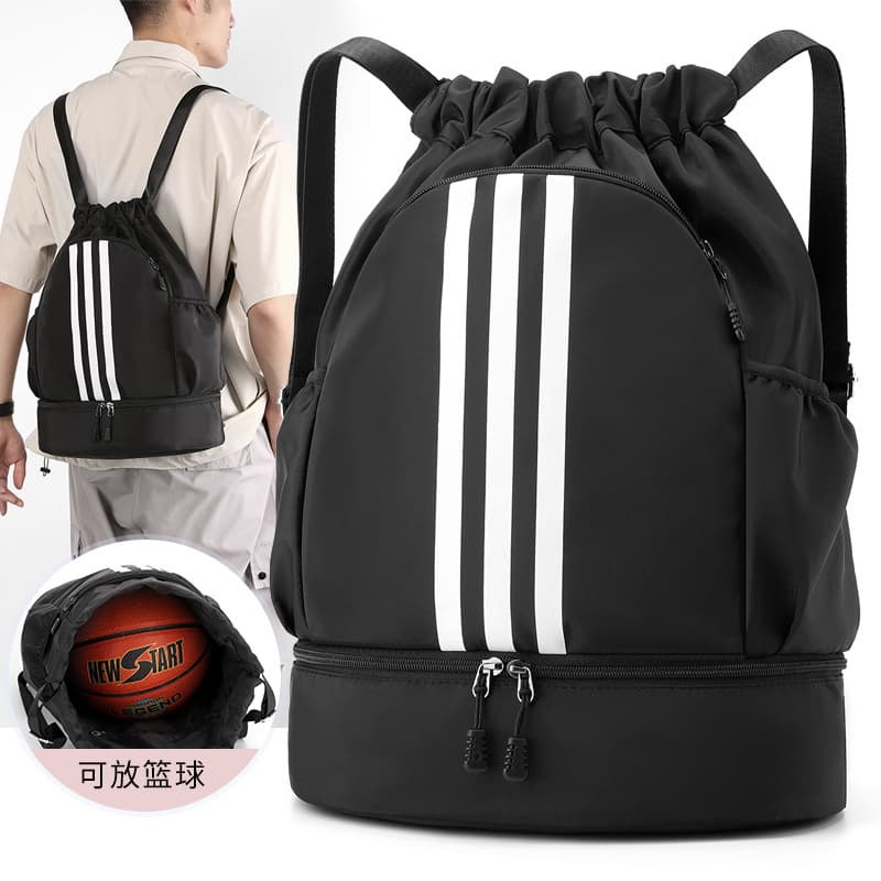 Street Style Oxford Cloth Backpack Drawstring Fitness Sports Bag Unisex Outdoor Travel Shoulder Bag Soft Printed Daily Match