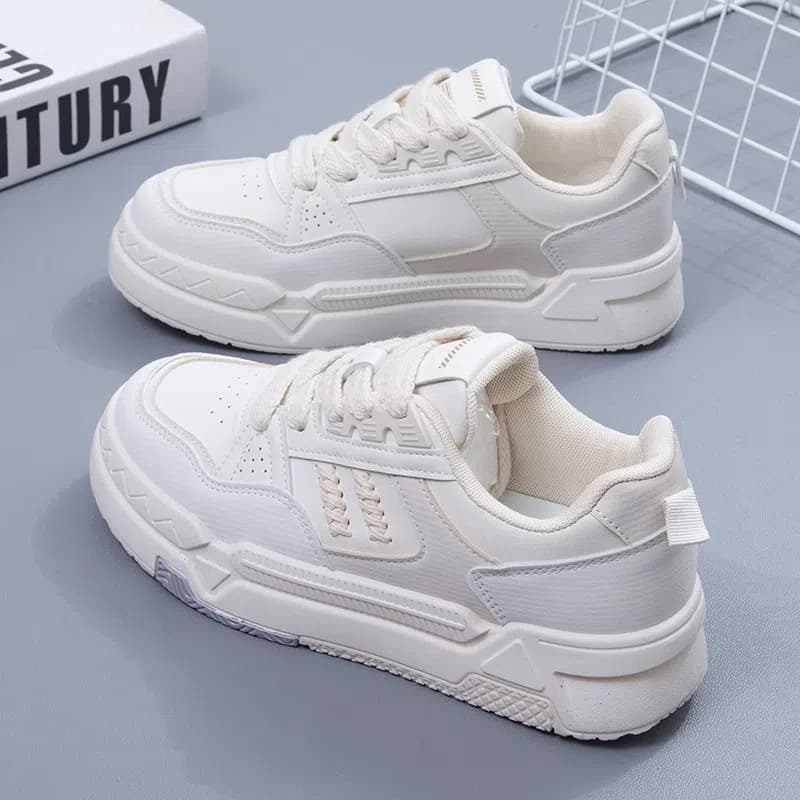 Trendy White Sneakers for Women 2025 New Spring and Autumn Campus Versatile Thick-Soled Casual Sports Shoes for Women