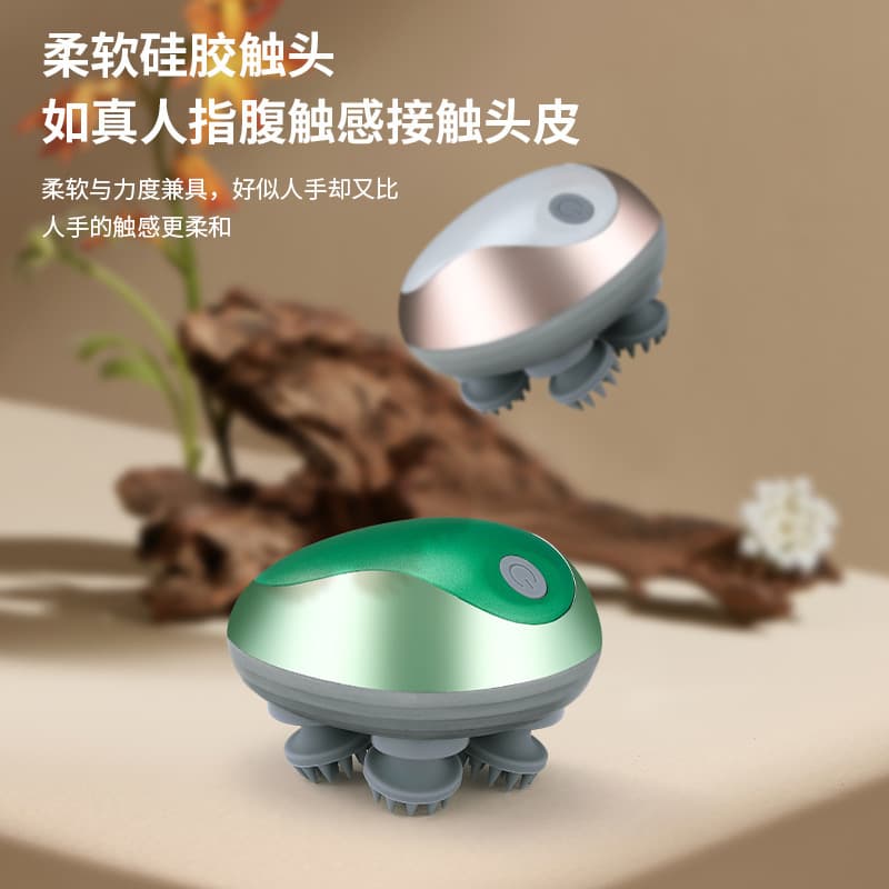 Mini Head Massager, Rechargeable Massage Device for Scalp and Headache Relief, Multi-Functional Dragon Claw Kneading and Vibration Therapy Tool