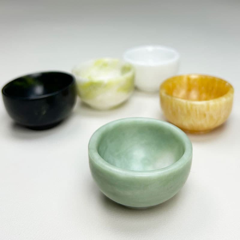 Guizhou Jade Jade Lantian Jade White Jade Light Green Dark Green Jade Kung Fu Tea Set Wine Glass Stall Exhibition Manufacturer Wholesale
