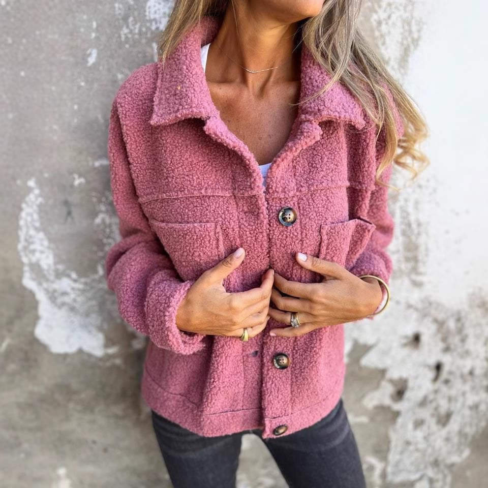 2026 Independent Site New Amazon AliExpress - Autumn/Winter Lapel Single-Breasted Shearling Jacket