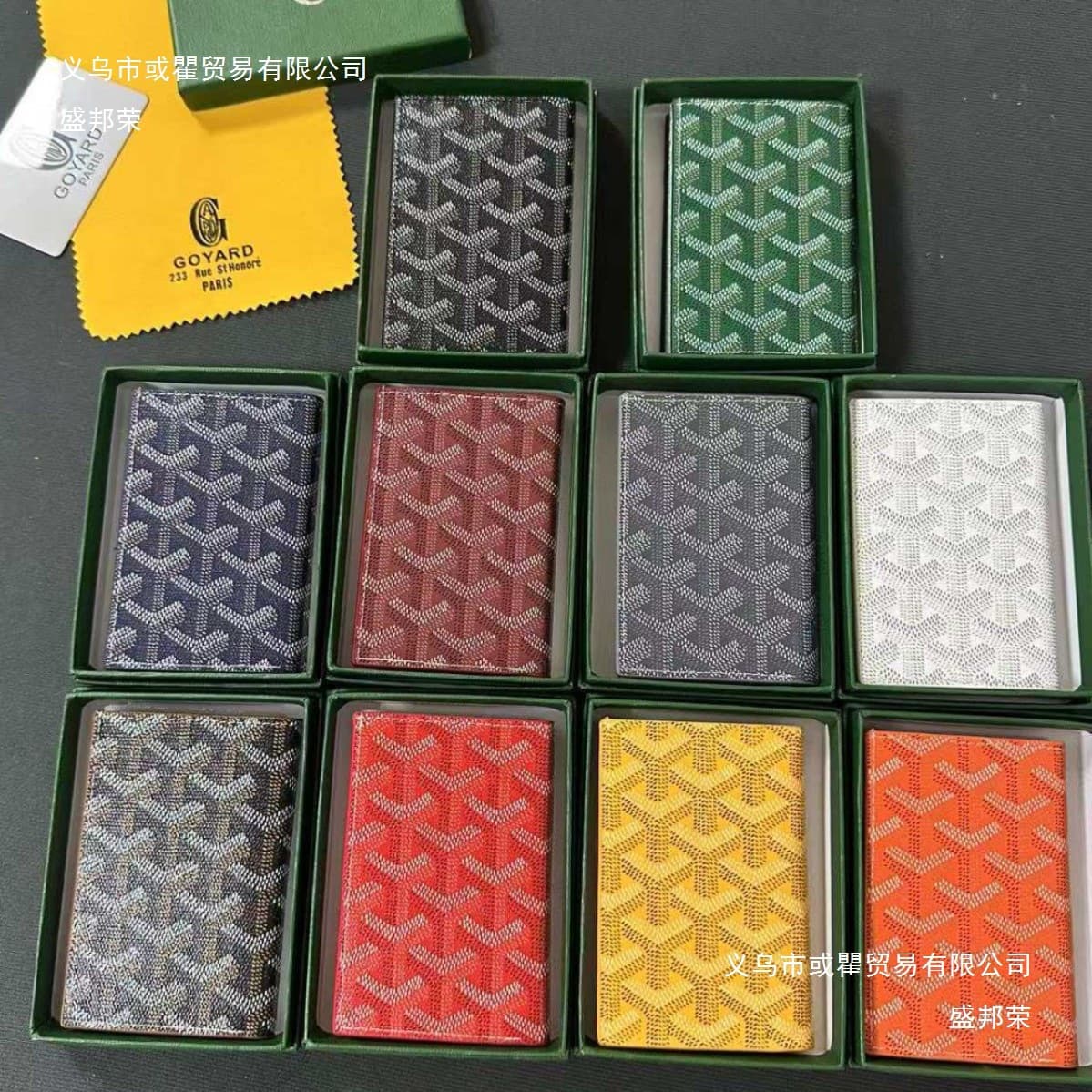 New goyard Goya card holder folding wallet Y sub-print short folding card holder coin purse gray black