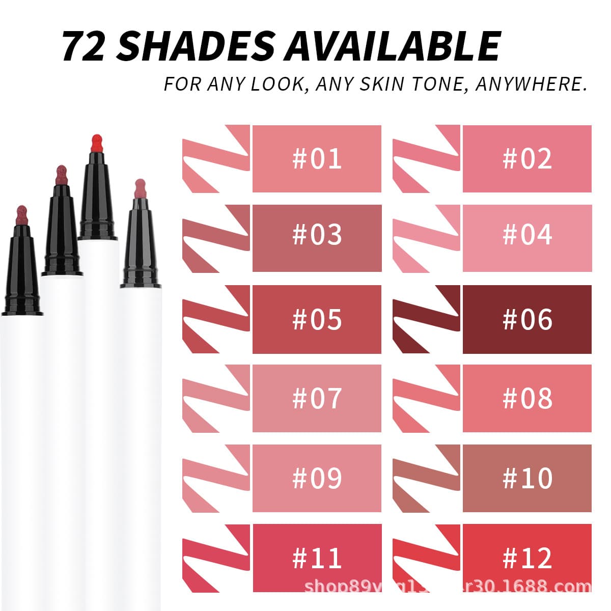Cross-border non-logo waterproof lip liner, easy to color, matte long-lasting non-stick cup lip pencil, matte texture lipliner