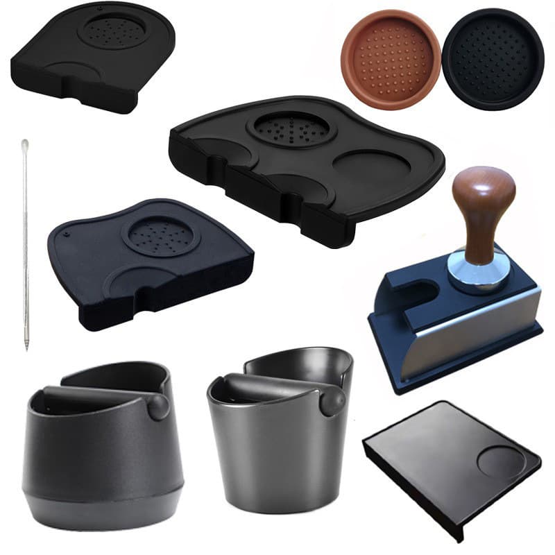 Factory Direct Stock Coffee Powder Mat and Knock Box ABS Knock Box Coffee Bar Counter Storage Bin Coffee Machine Accessories