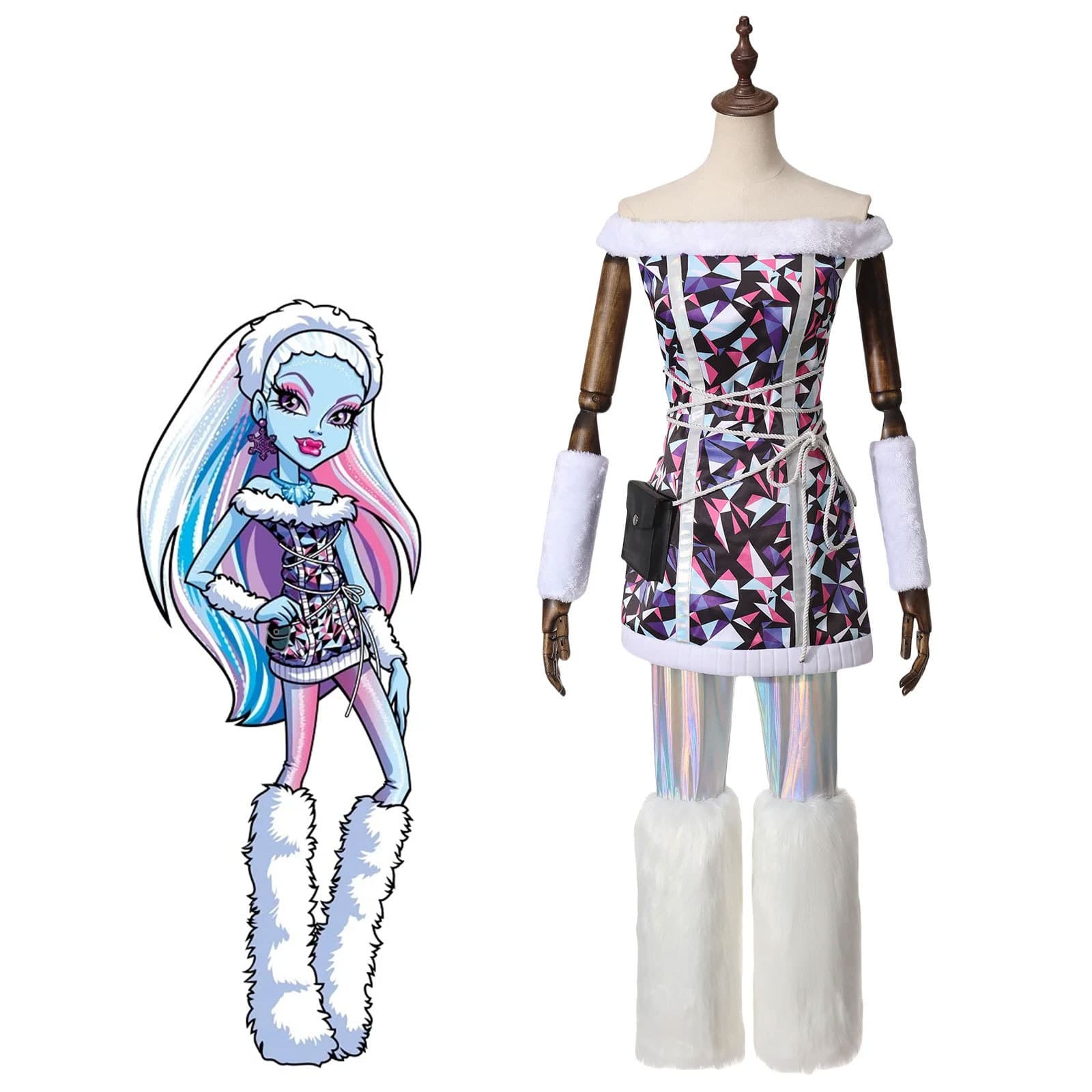 Monster High cosplay snow girl Abby cosplay full set Christmas monster high blood girl