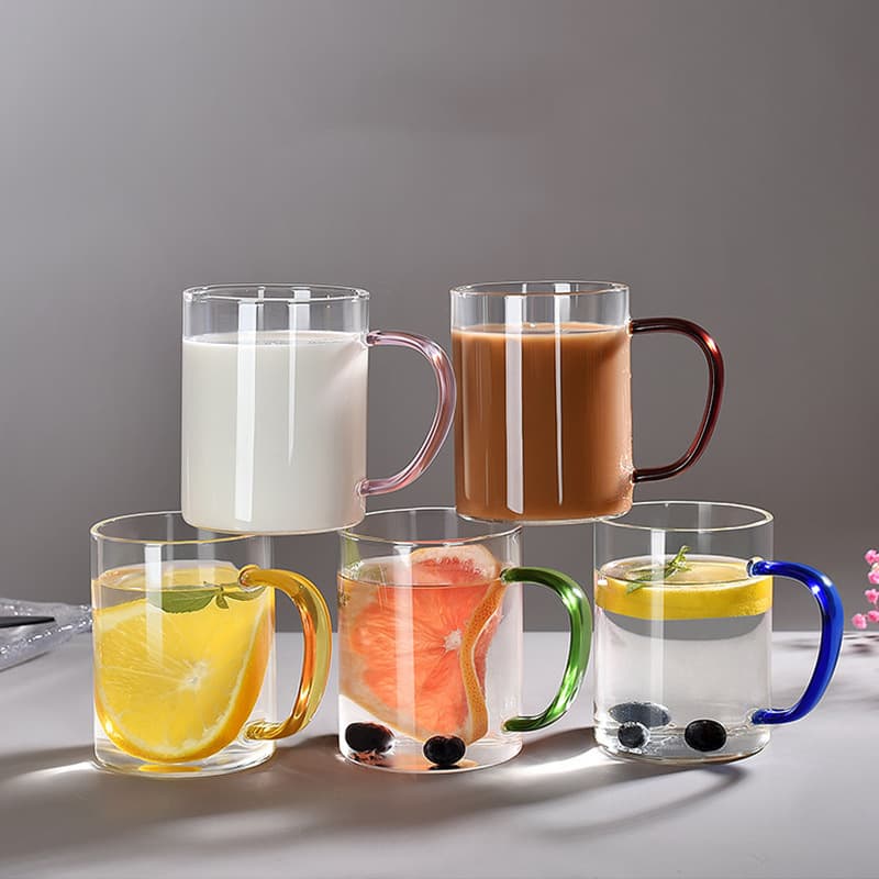 Borosilicate Glass Cup Transparent Milk Cup Heat-Resistant Handle Coffee Cup Beer Cup Drinking Cup High Temperature Resistant