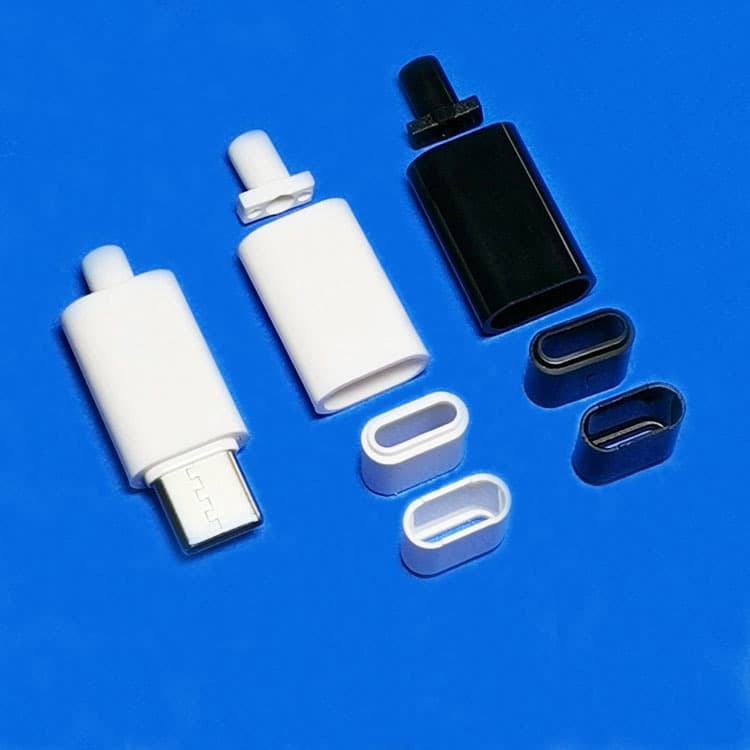 TYPE-C Data Cable Female Connector Shell 18mm Long Shell Tailpipe Wire Stop 3-Point Glue Assembly or Internal Molding Preferred
