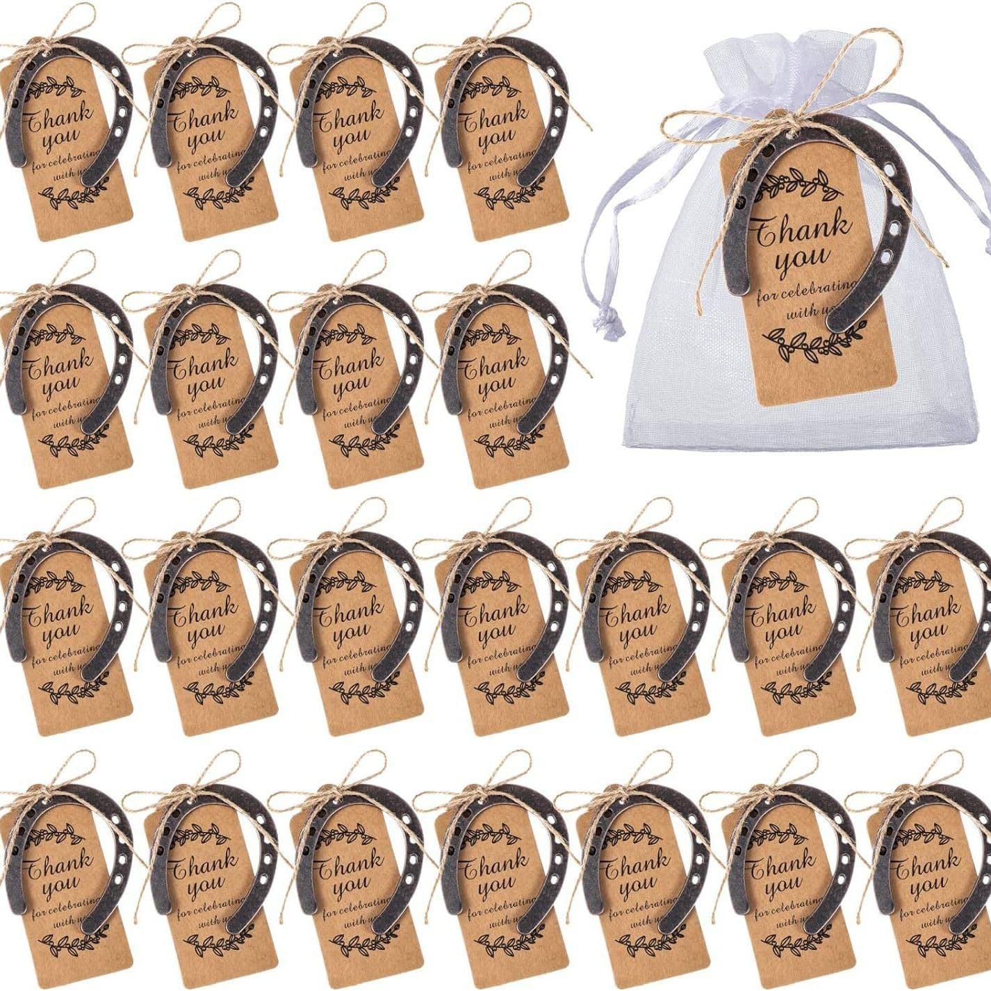 European and American retro horseshoe pendant wedding decoration guest gift bride return gift wedding handwritten thank you card gift