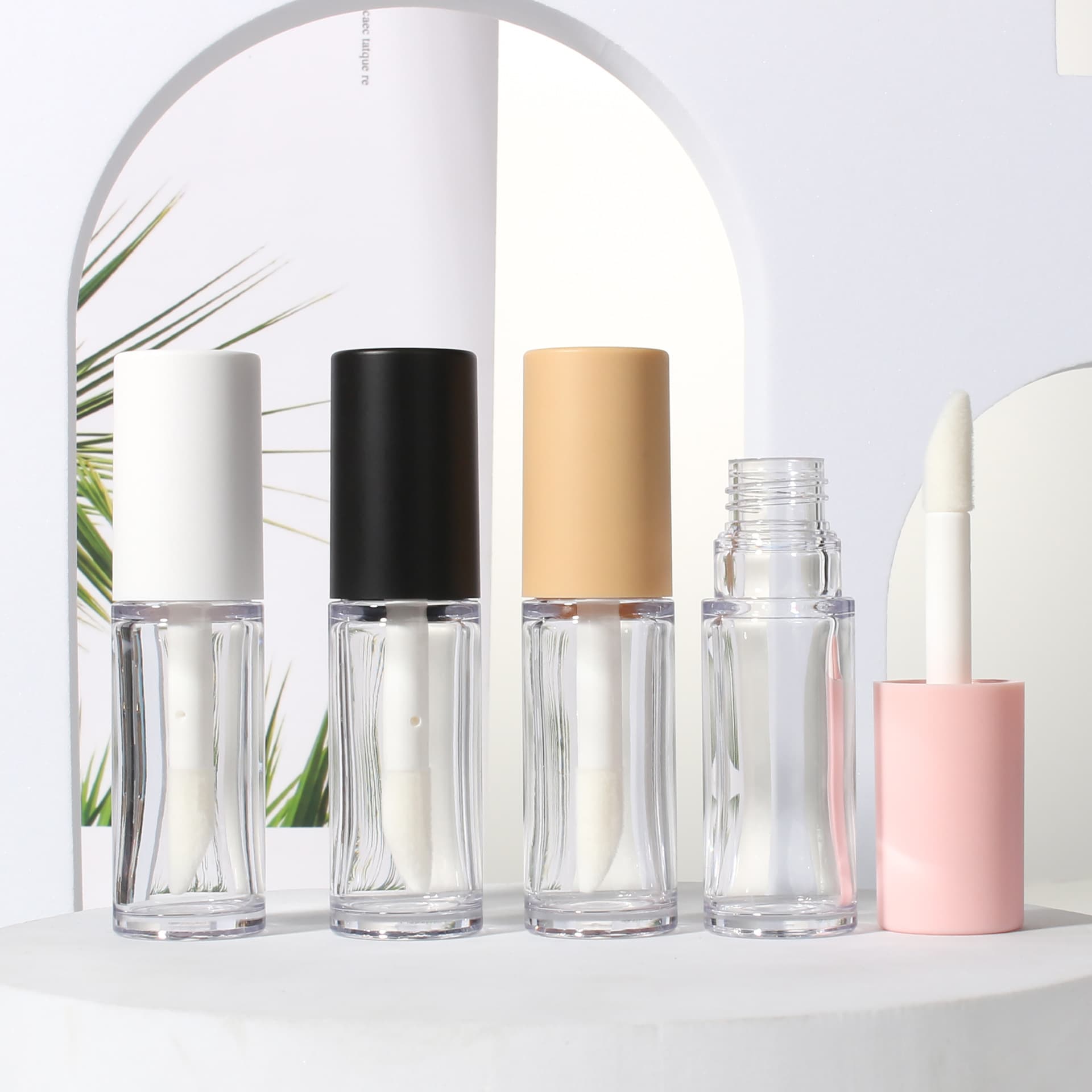 10ml transparent lip gloss tube pink frosted lip glaze bottle concealer foundation refill Lipgloss tube