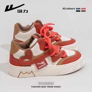 Warrior Chunky High-Top Sneakers for Women Spring Autumn Casual Sports Versatile Original Niche Heart White Board Shoes