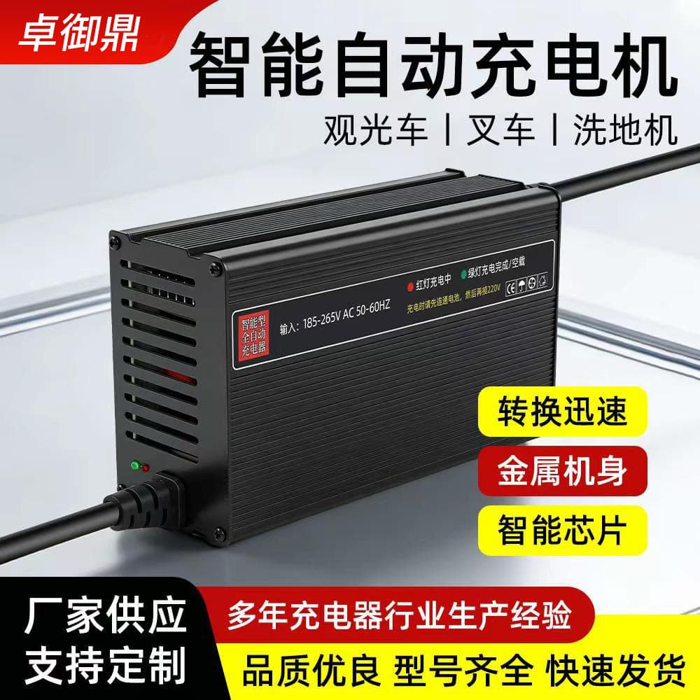 Electric Floor Scrubber Forklift Sightseeing Car Lead-Acid Lithium Battery Charger 12V 24V Smart Charger Wholesale