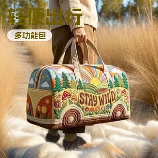 Amazon Cross-border New Short-distance Bus 3D Digital Sponge Print Handbag Travel Multi-functional Sports Gym Bag