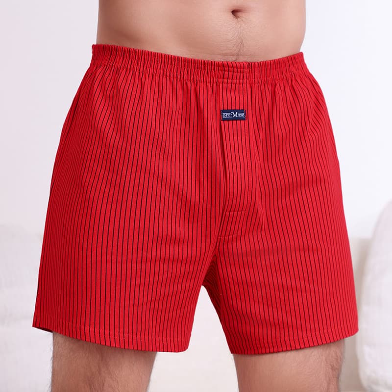 Men's Loose Boxer Shorts, Dad Shorts, Casual Home Shorts, High-Waist Comfortable Pure Cotton Sleep Shorts, Thin Style