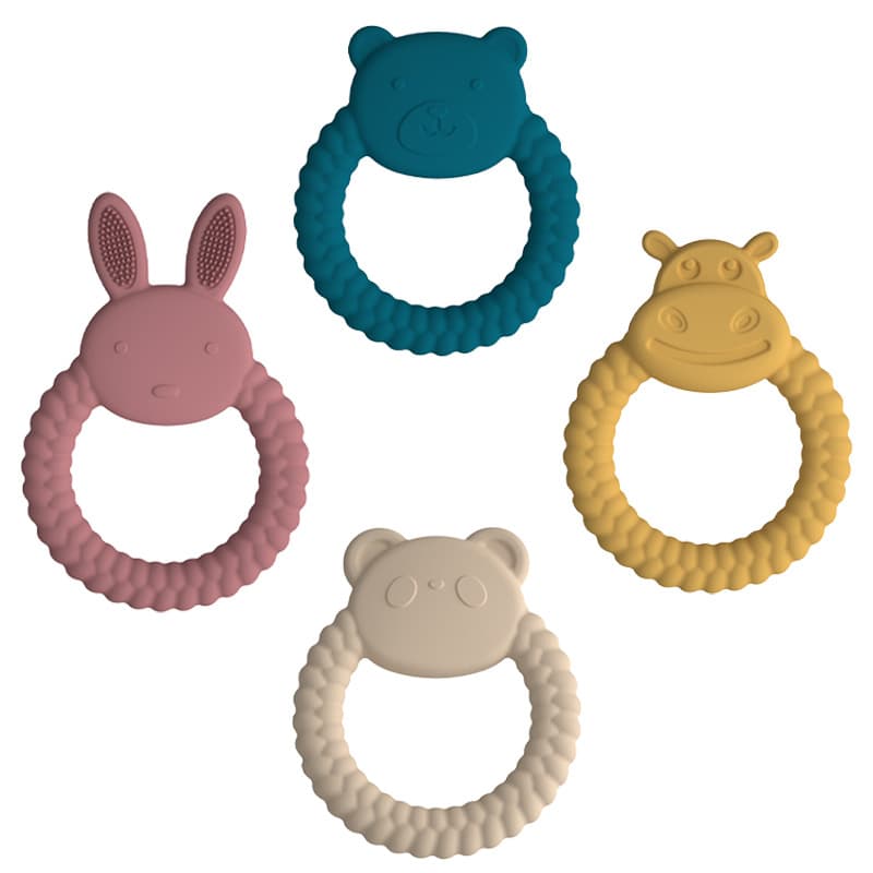 Amazon Baby Bunny Teether Food-Grade Silicone Baby Anti-Finger Sucking Soothing Toy
