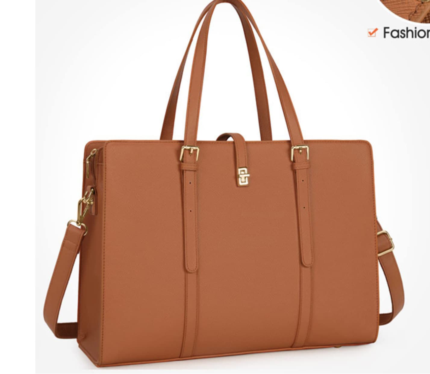 2023 Women's Large Capacity Multi-functional Handbag PU Leather Fashionable Durable Commuter Shoulder Laptop Bag