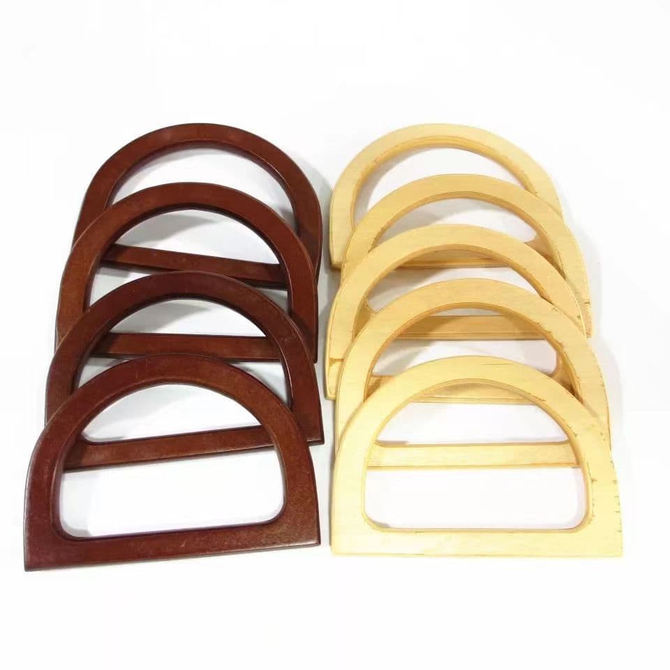 Wooden Handbag Handle Accessory Kit, Round Wooden Handle, DIY Woven Bag Craft Supplies