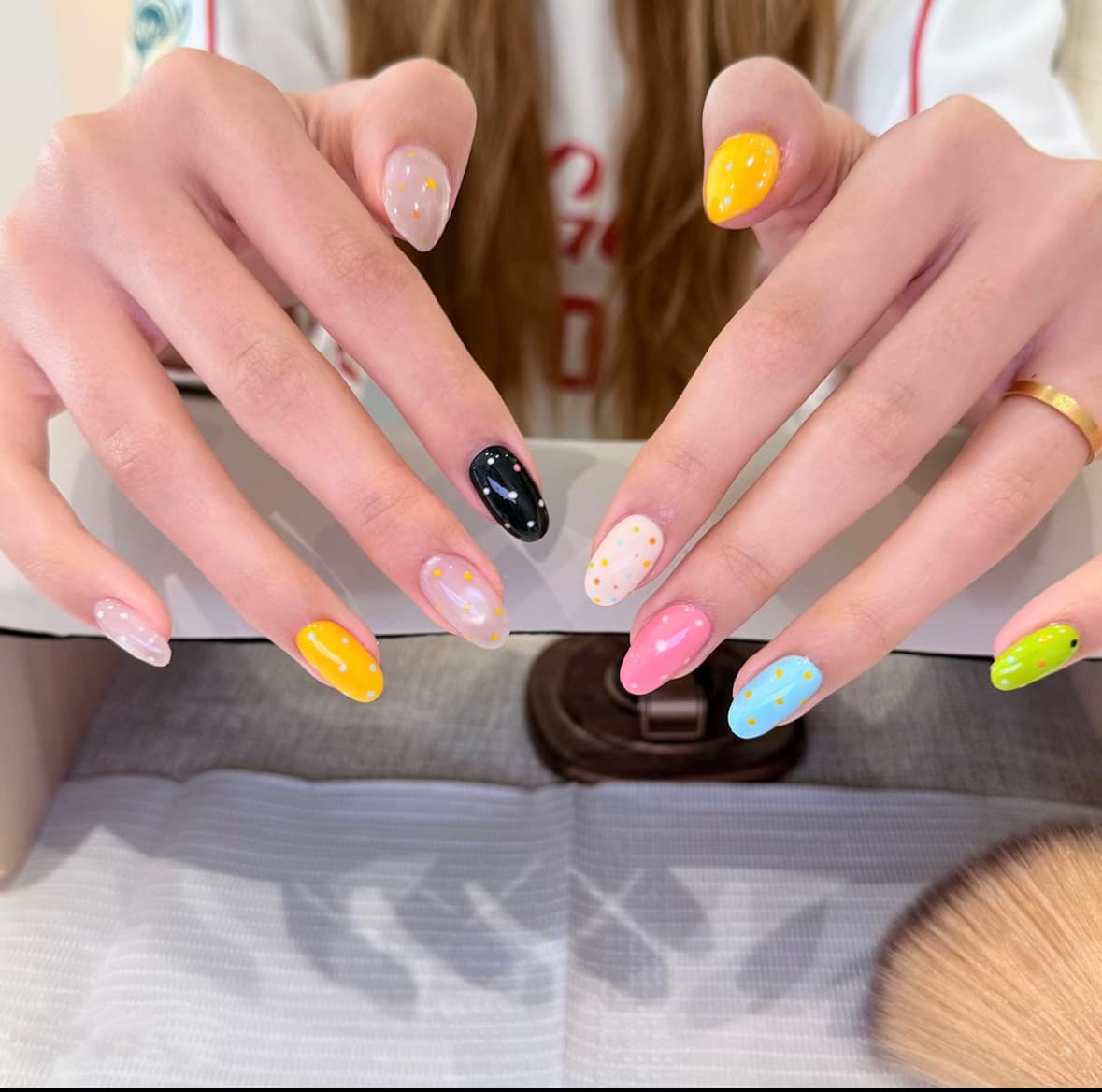 [Spring Polka Dots] Handmade Press-On Nails Spring Colorful Polka Dots High-End Brightening Press-On Handcrafted Nail Tips