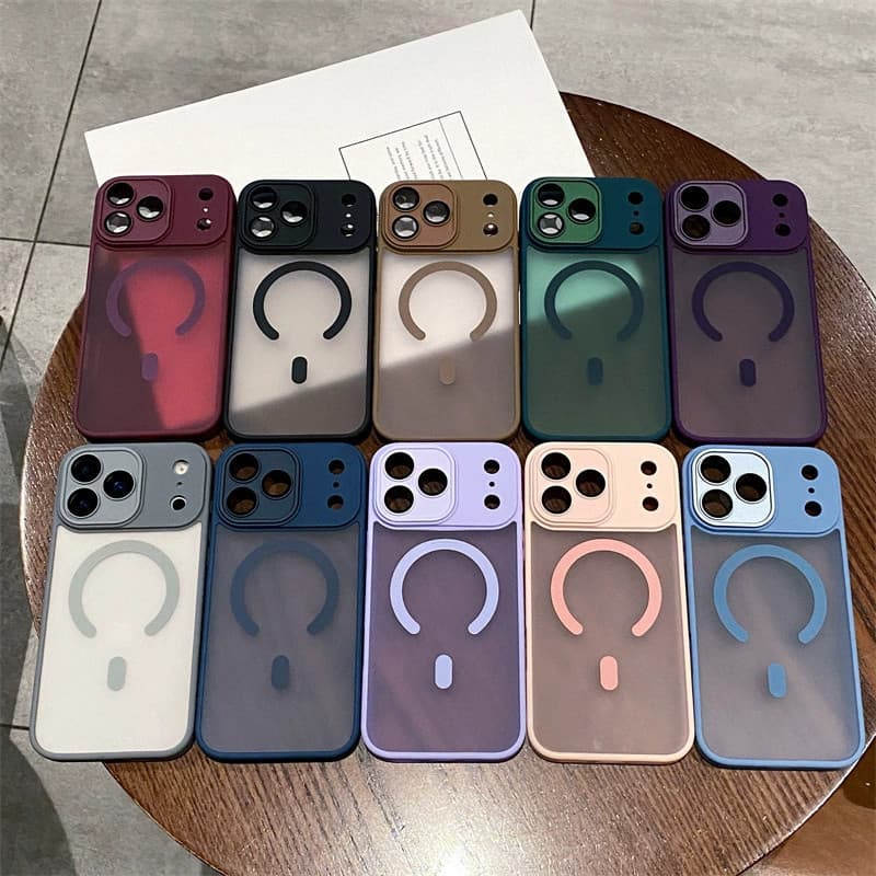 Yadun Magnetic Case for iPhone 17 PRO, Frosted Skin Texture, Apple 16 with Lens Film, Anti-Drop Hard Shell E