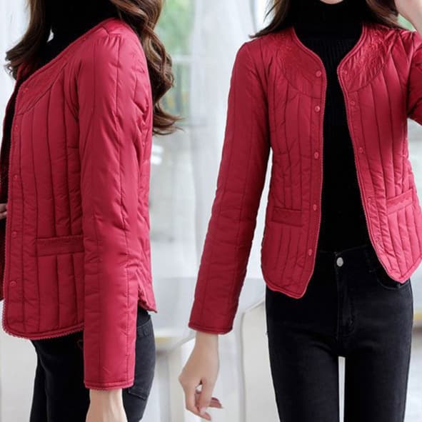 New women's down-filled cotton jacket, short style, lightweight inner lining, new slim fit, plus size, suitable for inner wear, light cotton coat.