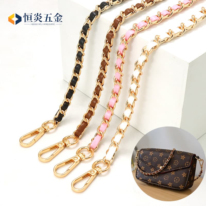 Ready-made bag chain shoulder strap, Xiaoxiangfeng PU leather chain shoulder strap, chain accessories, one-shoulder cross-body metal bag strap
