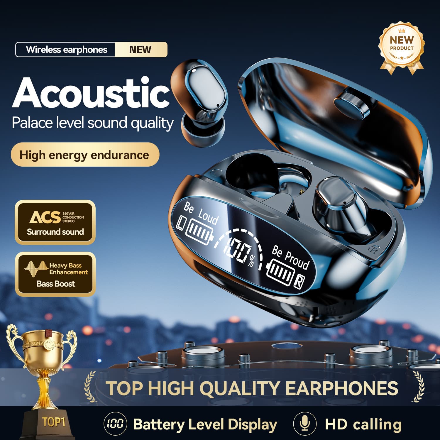 2025 new digital display earphones M151 ultra-high sound quality mini in-ear wireless Bluetooth earphones that are painless to wear for a long time