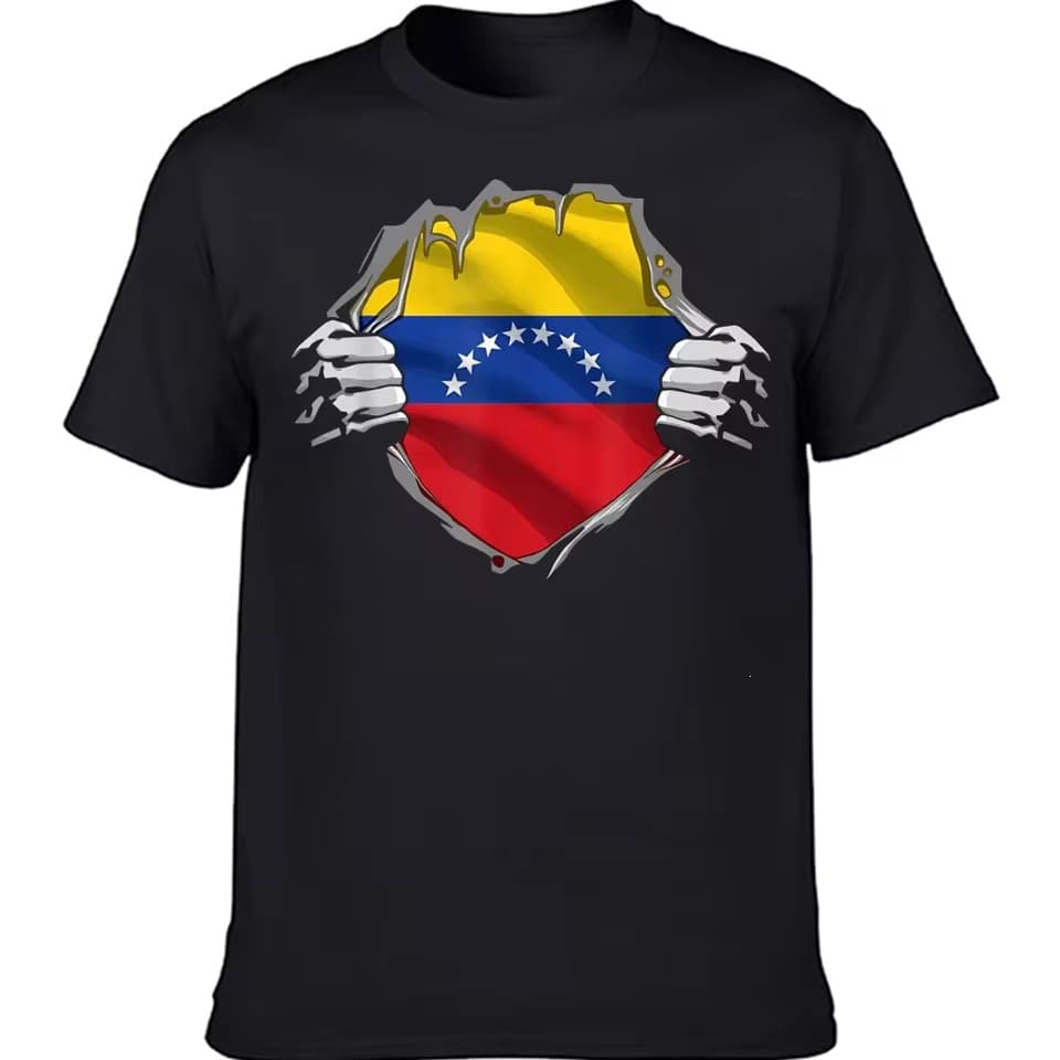 Men's Summer T-Shirt Cotton Loose Cool T-Shirt Proud Venezuela Venezuelan Flag Men's Streetwear