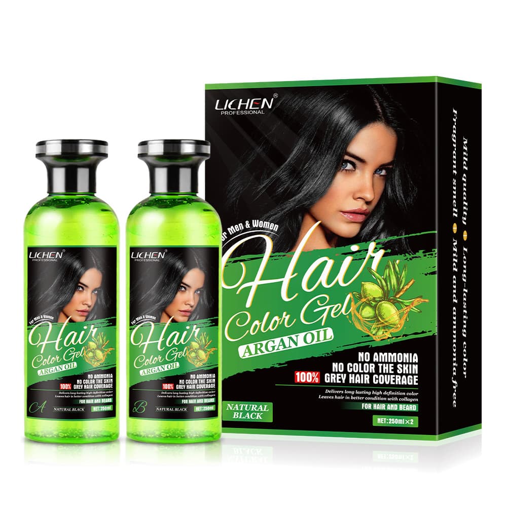 Custom Cross-Border Dye Brush Crystal Black Oil Kit, Water Washable, Non-Stick Skin, Plant-Based Hair Dye Comb Cream