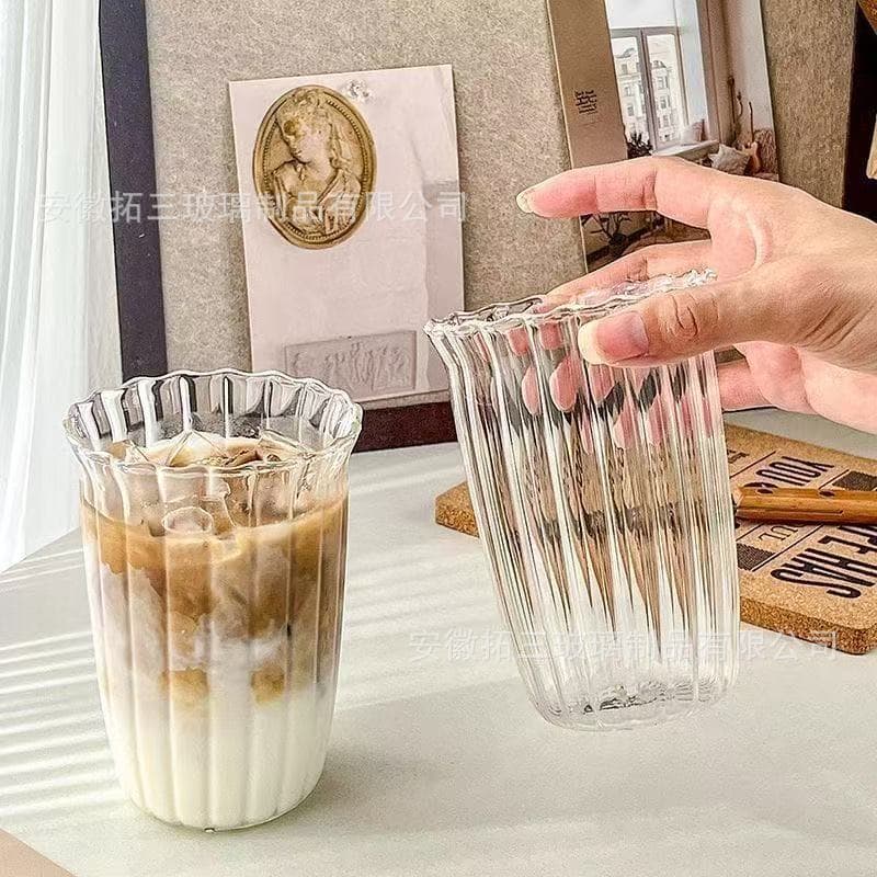 U-Shaped Square Mouth Wine Glass Ins Crystal Glass Iced Americano Latte Coffee Cup Ins Authoritative Light Luxury Water Cup