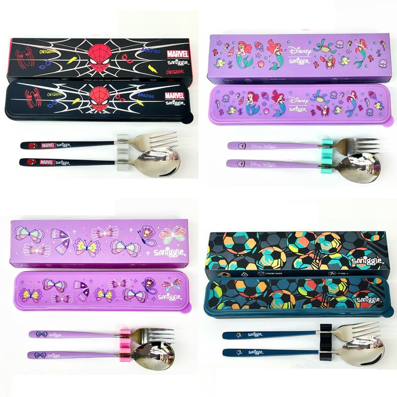 Australian smiggle tableware for primary and secondary school students, children's cartoon spoons, boxed lunch spoons, Western food tools
