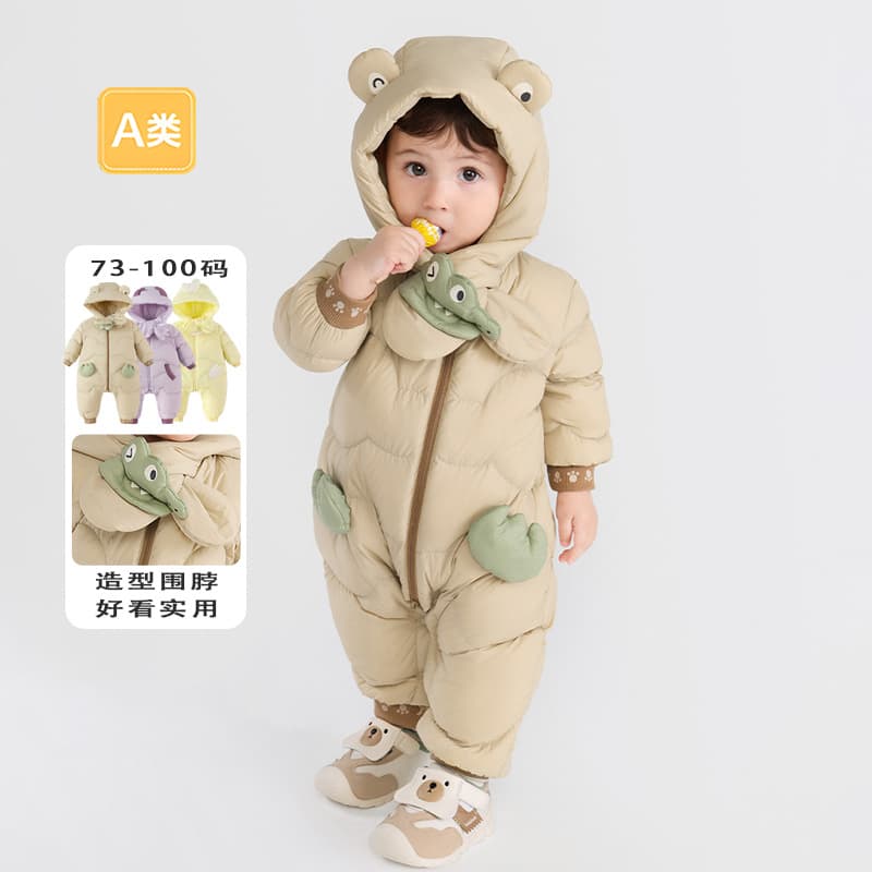Infant Down Jumpsuit Unisex Kids Thick Outing Wear Baby Autumn Winter New Style Warm Crawling Suit
