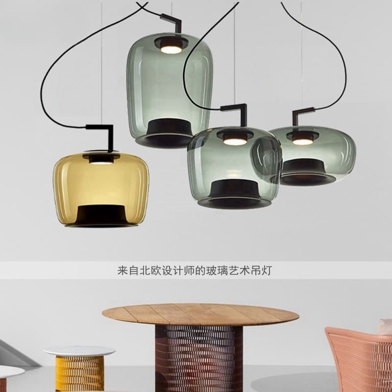 Nordic Designer Antique Town Glass Pendant Light for Restaurant, Bedroom, Bar, Cafe, Tea Room, Showroom Art Design