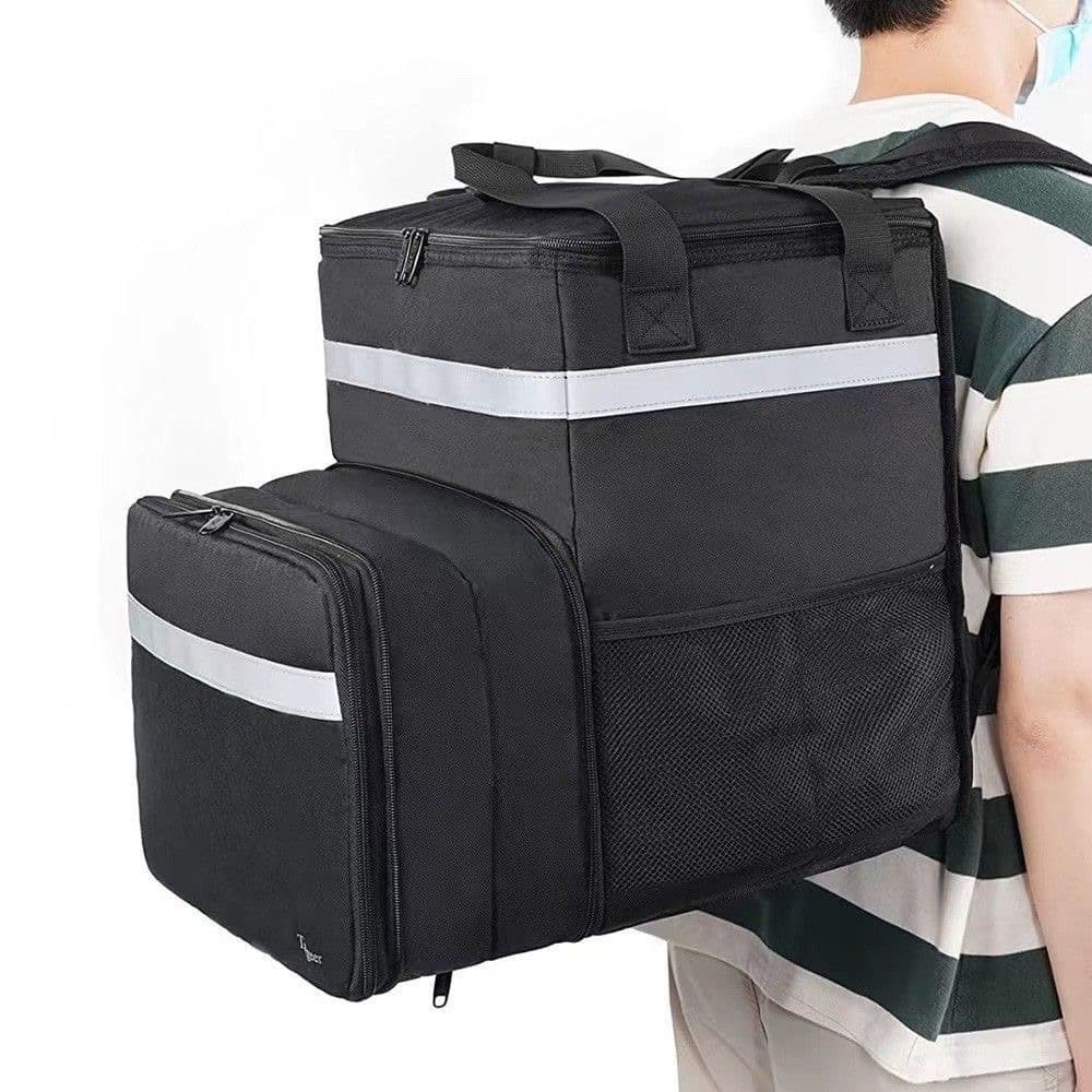 Cross-border exclusive large double-shoulder pizza insulated bag, outdoor picnic insulated box, waterproof takeaway delivery backpack.