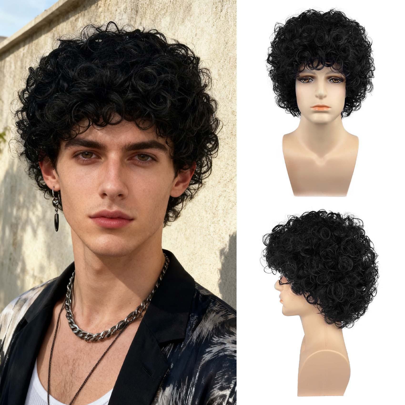 New Wig Women Short Curly African Small Curl Wig European and American Afro Wig Wigs Rose Net Synthetic Fiber Cap