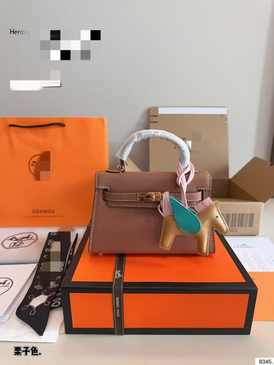 Zeng Zeng handmade H family pure hand-stitched mini Kelly bag second generation women's bag 19 palm print epsom method sheepskin 37 golden brown
