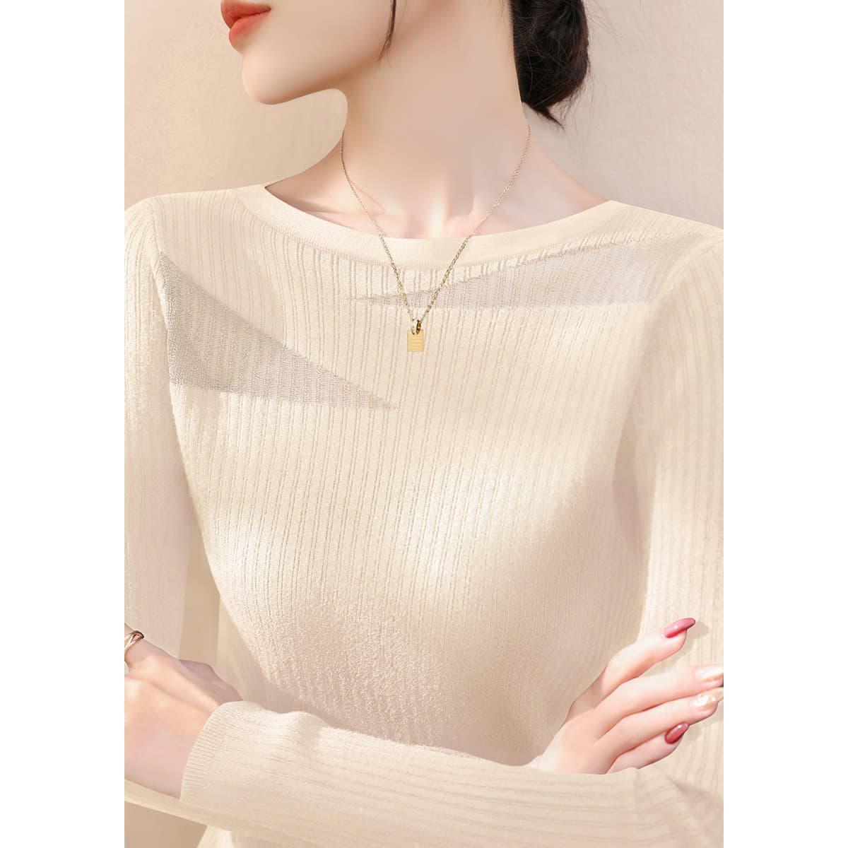 2025 Autumn Korean Half Turtleneck Lace Mesh Knit Sweater for Women, Base Layer Top Black Long Sleeve Blouse