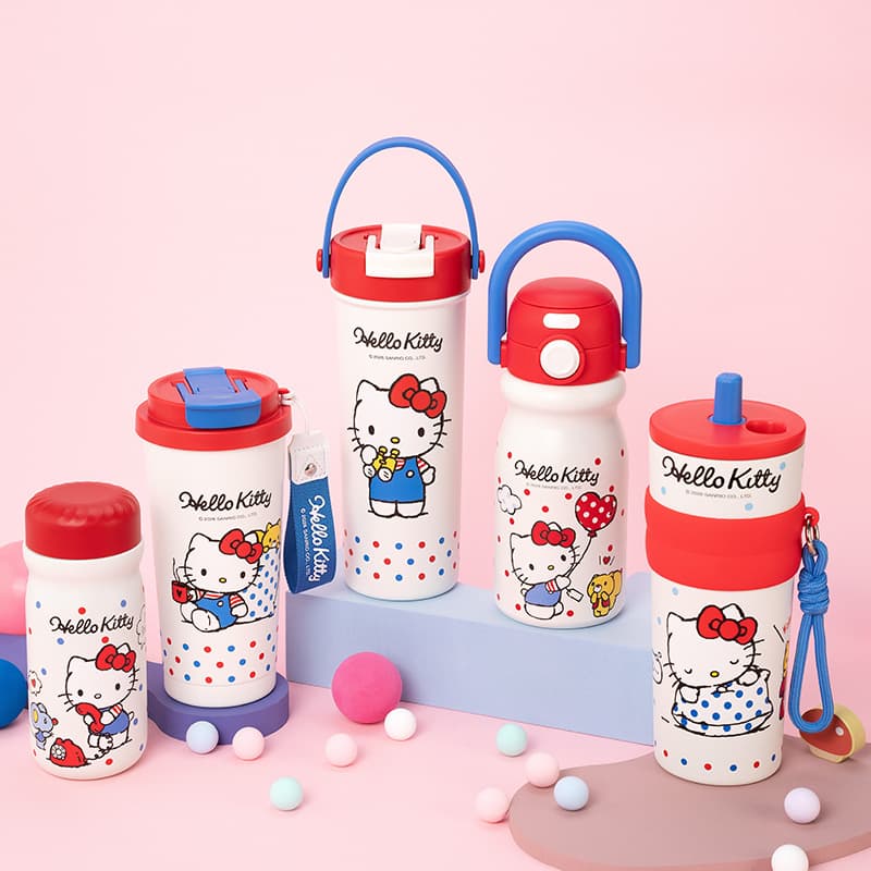 Hello Kitty Thermos Cup 316 Stainless Steel, Children's Student Portable Straw Cup, Cute High-Face-Value Water Bottle Gift