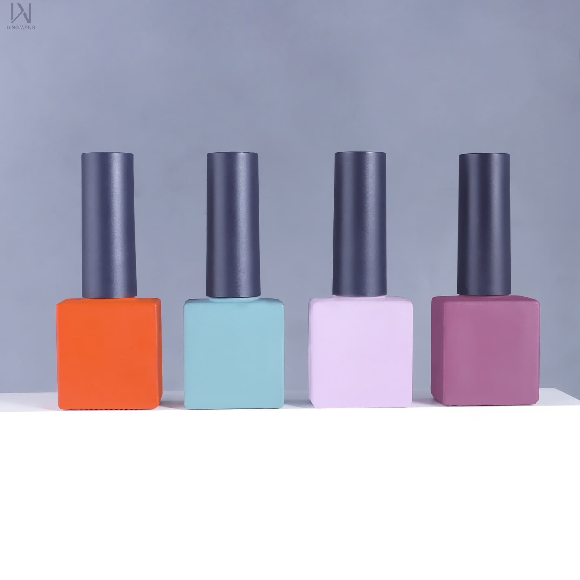 Factory customized 10ml square nail polish bottle with brush cap, nail polish light-proof bottle with customized logo