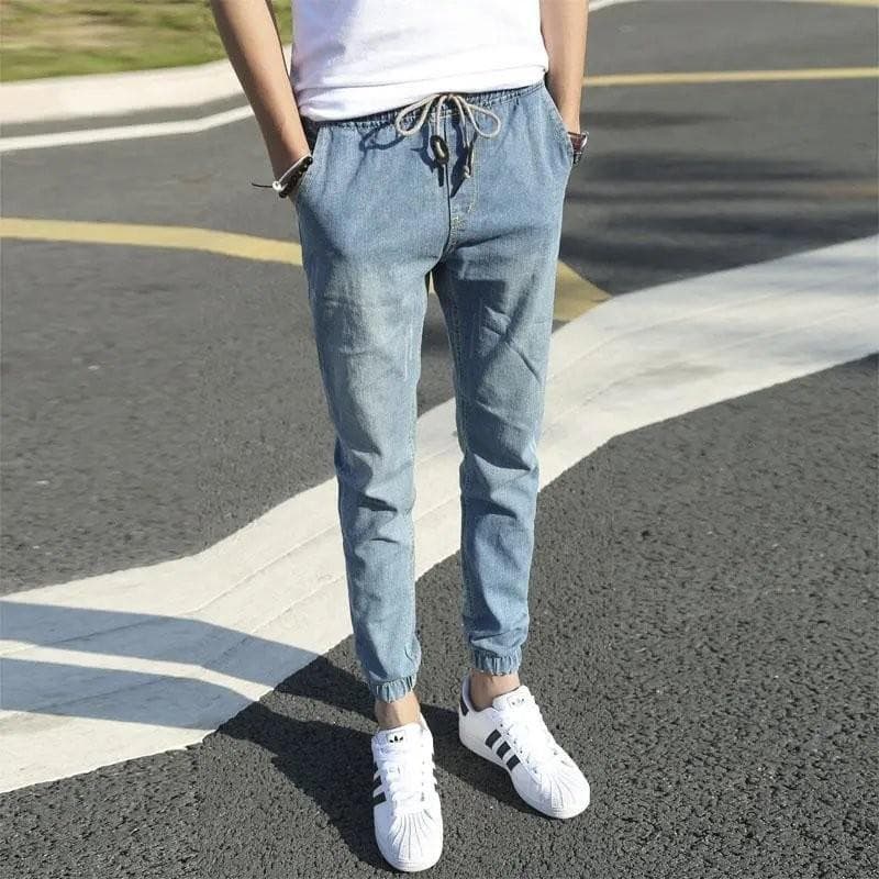Men's Jeans Without Metal Belt Loops, Non-Magnetic, for Security Gates, Summer, Suitable for Electronics Factory Work
