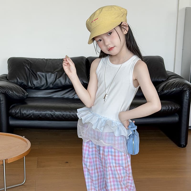 Aimo Beibei Girls Summer Korean Style Basic Solid Color Vest Top Stretchy Slim Fit Breathable Camisole