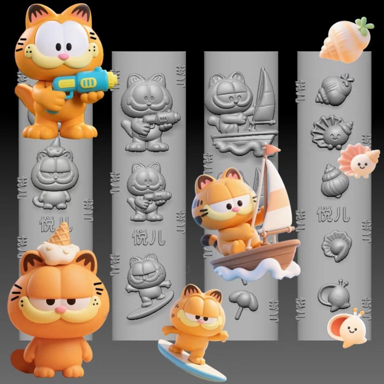 New Garfield Nail Art Mold Cute and Creative DIY Nail Art Accessories Decoration Silicone Mold