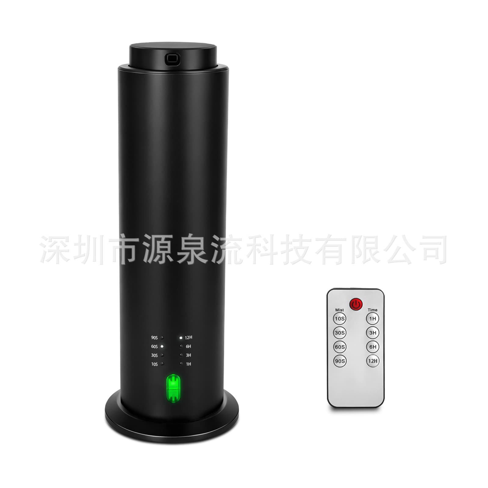 Two-fluid anhydrous essential oil aromatherapy machine hotel luxury aluminum alloy column aroma diffuser with remote control 120ML
