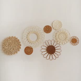 Nordic Bohemian Rattan Woven Wall Decoration Round Wall Decor Homestay Living Room Wall Hanging Ornament Wall Hanging