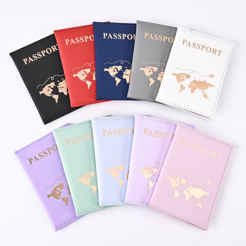 2025 cross-border hot style plain texture PU passport protective cover passport holder ticket holder passport spot factory direct sale