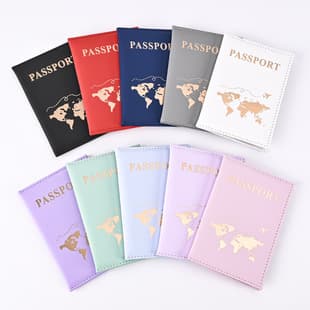 2025 Cross-border Hot-Selling Plain Texture Skin-Feel PU Passport Holder Passport Cover Flight Ticket Holder Passport In Stock Factory Direct Sale
