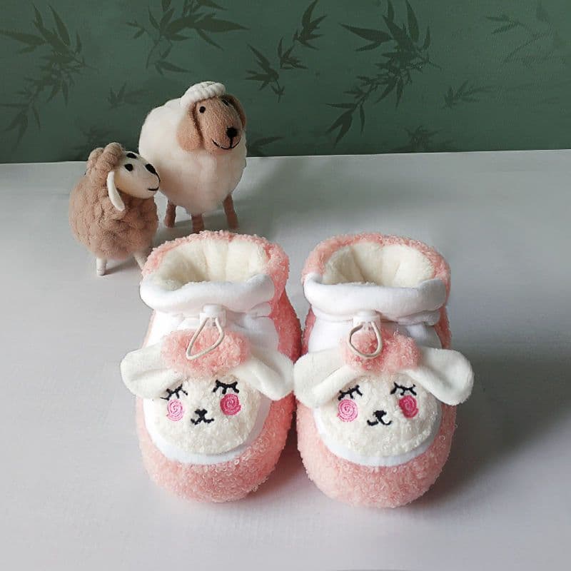 Newborn Pre-Walking Shoes Winter for 0-1 Year Olds, Unisex Baby Learning Shoes Soft-Soled Fleece-Lined Thickened Cotton Shoes Non-Slip