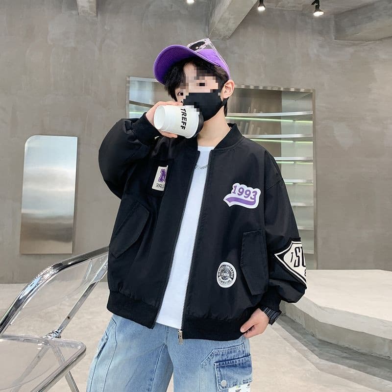 Boys' Autumn Jacket Outerwear 2025 New Large Kid Spring/Autumn Style Cool Fall Baseball Uniform